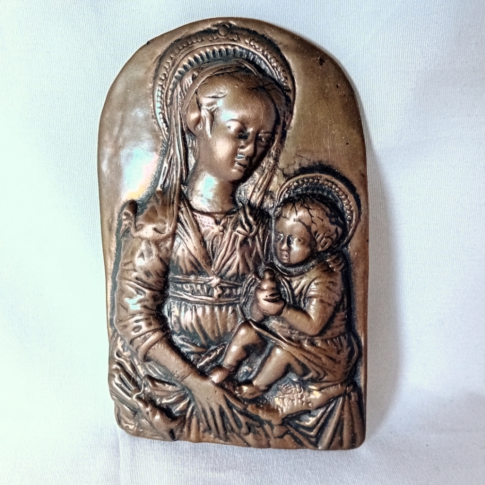Vintage Wild Goose Studio Madonna And Child Wall Plaque T. S. Eliot Poem